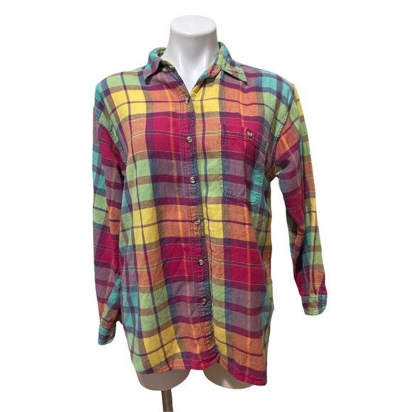 PTNY Tops - Fashion Vintage style plaid shirt size L button collared